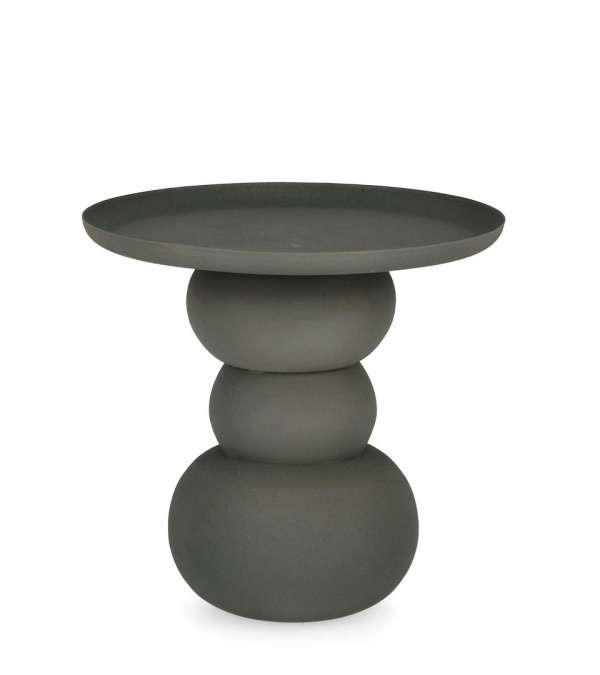 Măsuță de cafea rotundă Alpa, din oțel, finisaj mat cu efect rugos, negru, diametru 41 cm, înălțime 42 cm