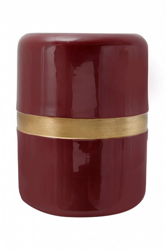 Masuta de cafea rotunda din fier 36x36x47cm rosu