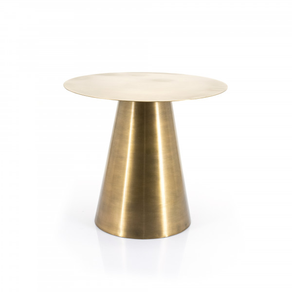 Masuta de cafea rotunda din fier aurie 50X44 cm