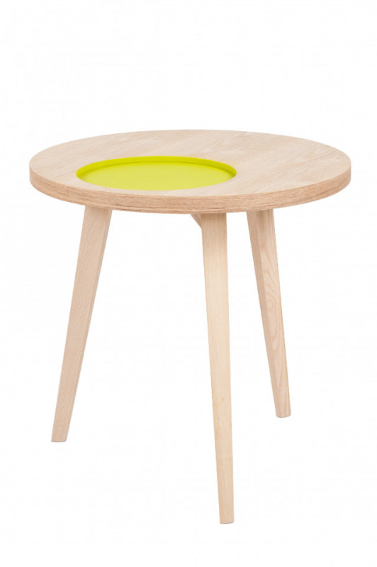 Masuta de cafea rotunda din lemn Addison 50x50x50 cm maro/galben