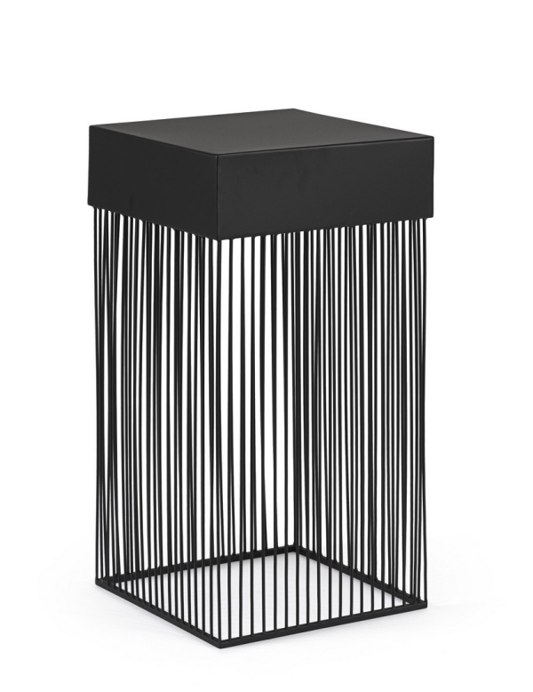 Măsuță de cafea Yasline, pătrată, din metal vopsit epoxidic, 30x30x60 cm