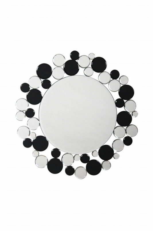 Oglinda rotunda Bubble Argintiu / Negru