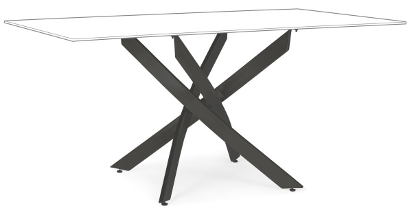 Picioare din oțel vopsit negru masă dining Modern, 160x90 cm