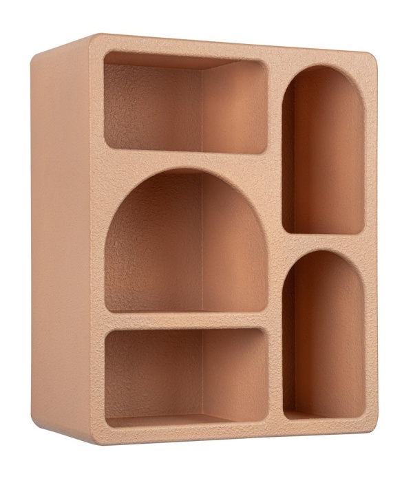 Raft de perete dreptunghiular din MDF, alb cremos, 40x20x48 cm