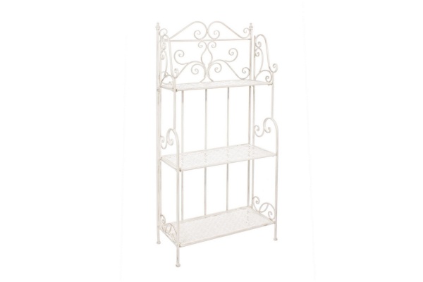 Raft Emily cu 3 polițe, pliabil, din metal vopsit electrostatic, 60 x 28 x 127 cm