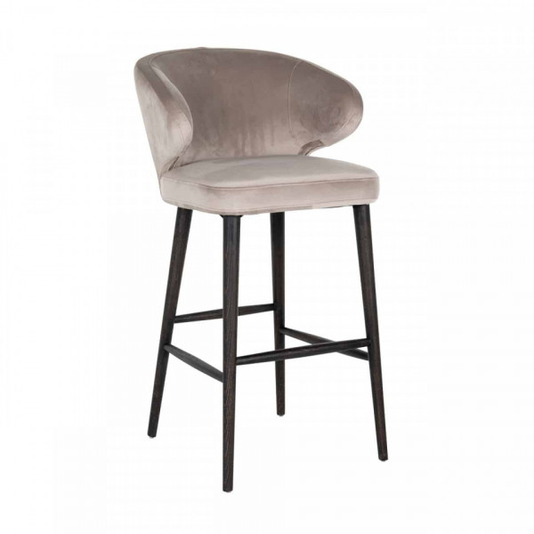 Scaun de bar tapitat Indigo gri deschis