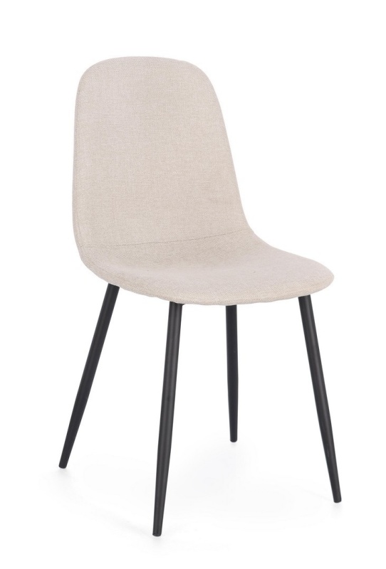 Set 4 scaune Irelia, din poliester, Negru/Bej, 52,5x42,5x90 cm