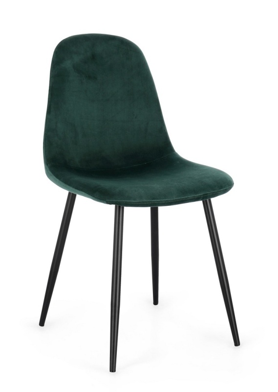 Set 4 scaune Irelia tapitate negru/verde