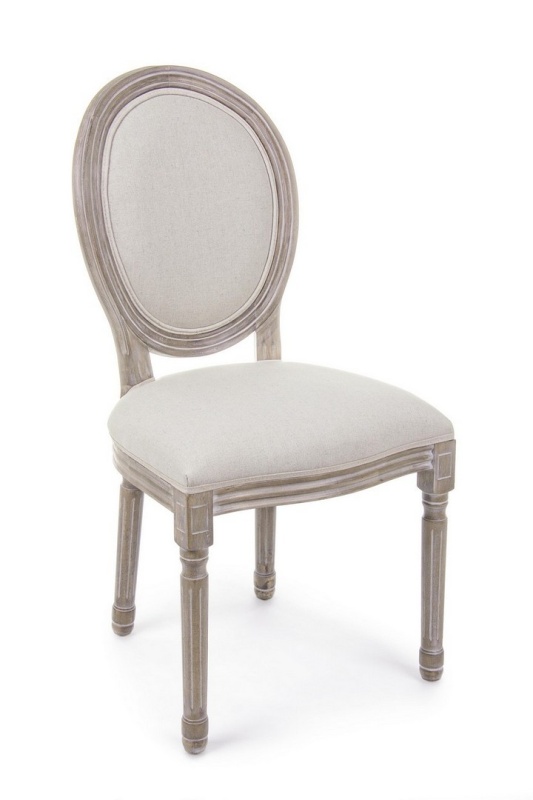 Set de 2 scaune Mathilde, tapițate cu țesătură in, natur