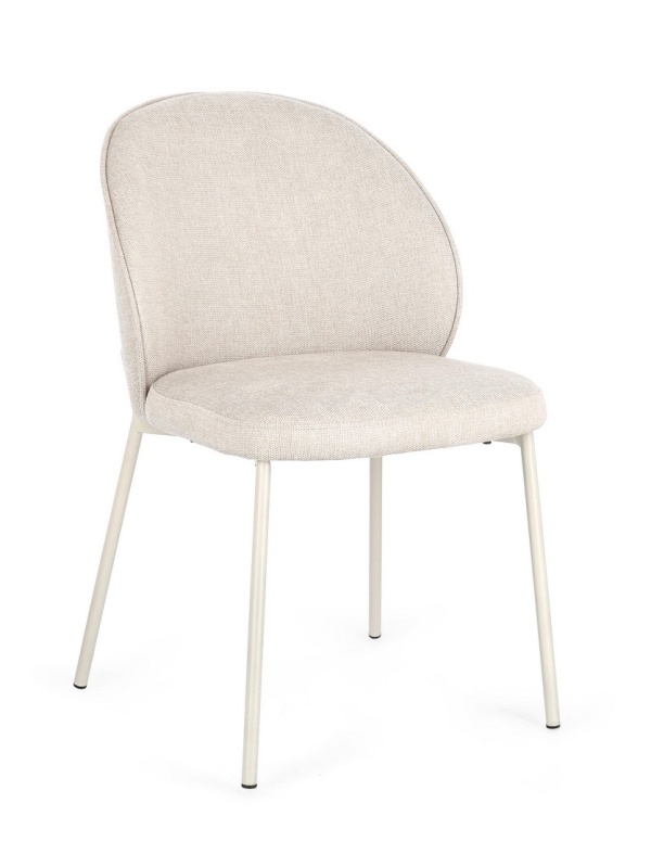 Set de 2 scaune Wendy tapitate bej, 54x60x83 cm