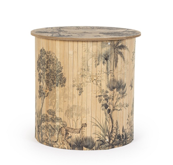 Set de 3 Măsuțe de cafea rotunde Namika, din bambus, diametru 40 cm, înălțime 40 cm