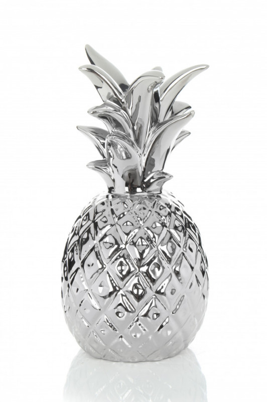 Suport lumanare din metal Pineapple, argintiu
