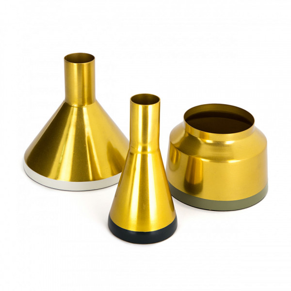 Vaze decorative Set 3 bucati Culture Auriu / Alb / Verde / Gri