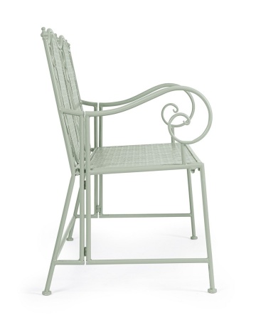 Bancă Harriet, 2 locuri, din oțel vopsit electrostatic, salvie, 115x60x92 cm - Img 5