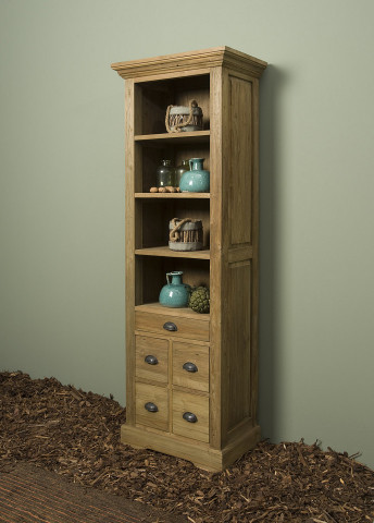 Biblioteca din tec reciclat 66x191 cm - Img 2