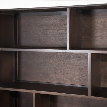 Biblioteca Remi din lemn de mango maro 200x37x200 cm - Img 7