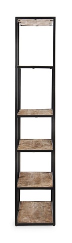 Bibliotecă Roderic cu 5 rafturi, cadru metalic și lemn de mango 188 cm - Img 5