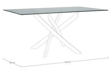 Blat din sticlă masă dining Glamour, 160x90 cm - Img 2