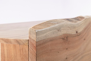 Comodă Aron cu 5 sertare, lucrată manual din lemn de acacia, efect lemn natural, 70x45x130 cm - Img 6
