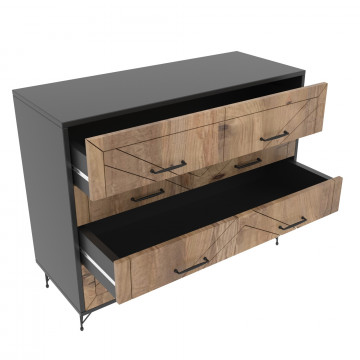 Comoda din pal melaminat Confort stejar antracit 80 cm - Img 3