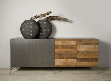 Comoda din tec si metal 221 cm - Img 2