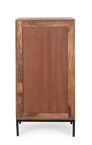 Comodă Kindia cu 5 sertare, din lemn masiv de mango și oțel, 55x42x110 cm - Img 3