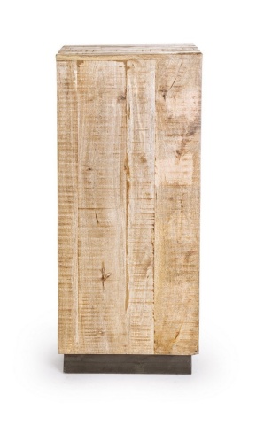 Comodă Tudor cu 5 sertare, din lemn de mango și oțel, 45x35x110 cm - Img 4