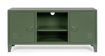 Comodă TV Cambridge, cu 2 uși, din oțel vopsit epoxidic, verde, 120,5x40x58,5 cm - Img 3
