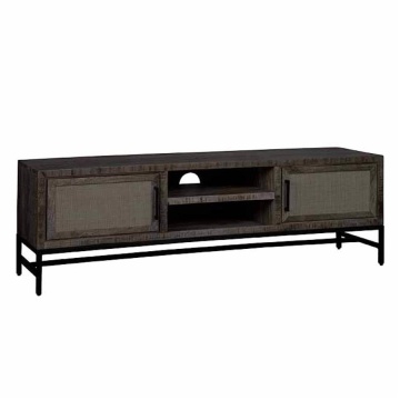 Comoda TV Carini din lemn de mango si cadtru metalic neagra 160 cm