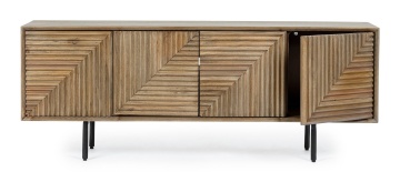 Comodă TV Darsey, 140 cm, din lemn de mango, 140x32.5x53 cm - Img 8