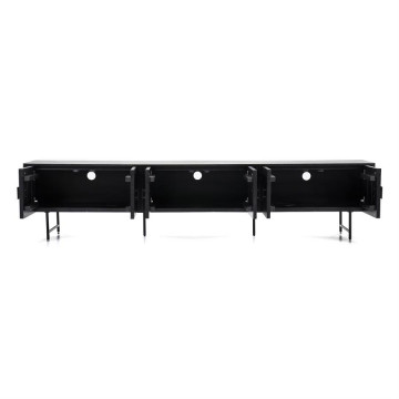 Comoda TV din lemn de mango Remi 250 cm neagra - Img 2