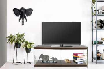 Comoda TV din sticla temperata Elementary maro deschis 120 cm - Img 4