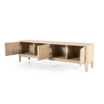 Comoda TV Harvey din lemn de stejar 170x40x50 cm - Img 4