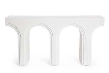 Consolă modelată Rhome, finisaj cu efect material, albă, 160x40x80 cm - Img 2