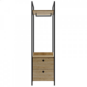 Cuier din pal melaminat cu 2 sertare Gardırop stejar 50x180x 40 cm