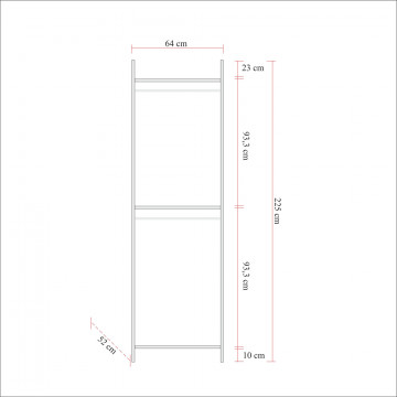 Cuier din pal melaminat Dinamic 1 pin 64x225x 52 cm - Img 5