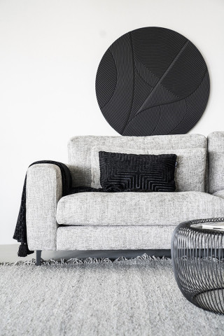 Decoratiune de perete rotunda din MDF 90 cm neagra - Img 3