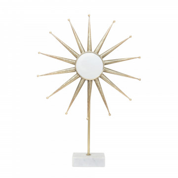 Decoratiune din metal Ajey, auriu/alb