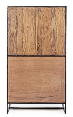 Dulap bar Egon, cu 2 uși, lemn de salcâm și oțel, 90x45x167 cm - Img 4