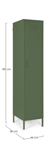 Dulap Cambridge, cu 1 ușă, din oțel, vopsit electrostatic, verde, 46x38x185 cm - Img 2