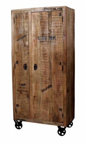 Dulap din lemn masiv Rustic 90x190 cm - Img 1