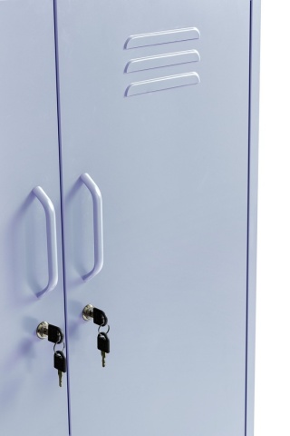 Dulapior Cambridge, cu 2 uși și 2 rafturi ajustabile, din metal vopsit electrostatic, albastru deschis, 80x40x101.5 cm - Img 5