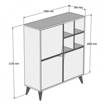 Dulapior din pal melaminat Pulse nuc 100x115x30 cm - Img 5