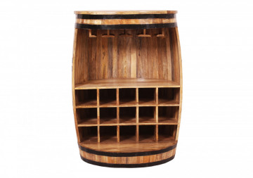 Dulapior pentru vin in forma de butoi Rustic, depozitare pentru 15 sticle - Img 3