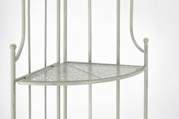 Etajeră de colț Harriet, 3 polițe, pliabilă, din oțel, culoare salvie, 49x33x126 cm - Img 6