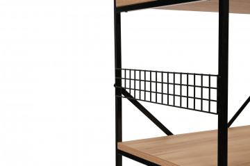 Etajera din pal melaminat Anemon pin si negru 124x60x45 cm - Img 12