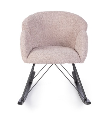 Fotoliu balansoar Sibilla, din poliester efect bouclé, stil vintage, roz antic, 86 x 62 x 72 cm - Img 4