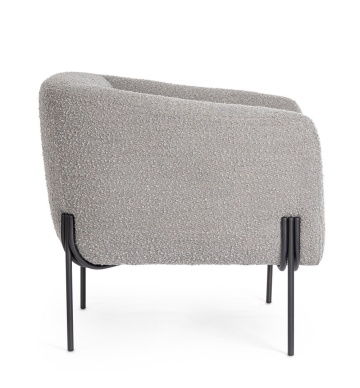 Fotoliu Claudine, bouclé, Gri, 78 x 74 x 73 cm - Img 5