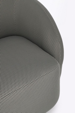 Fotoliu Onerva, pivotant 360 grade, din poliester, gri închis, 87 x 86 x 67 cm - Img 7