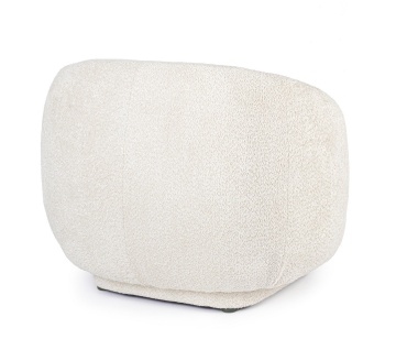 Fotoliu Tecla cu brațe, din poliester cu efect bouclé, natural, 93x87x73 cm - Img 2